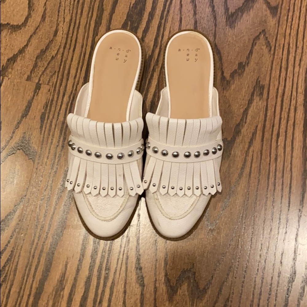 White loafer mules